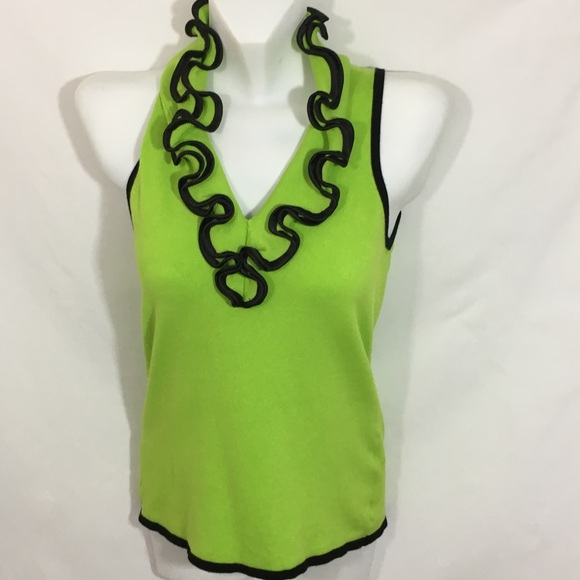 Fontana Tops - Fontana Neon Knit Ruffled Top Small